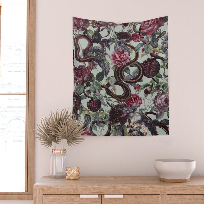 Snakes and Roses Wall Tapestry Gallery Image 2