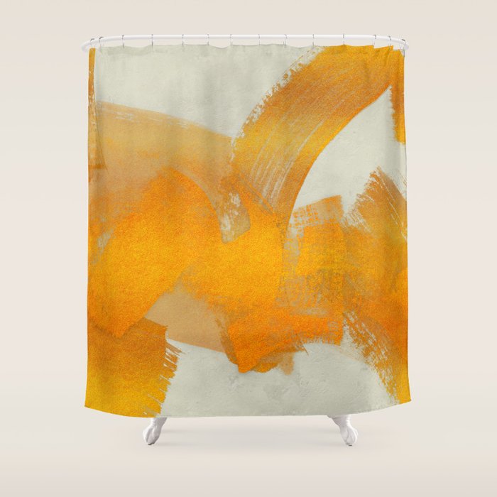 Brush stroke gold Shower Curtain Gallery Image 1