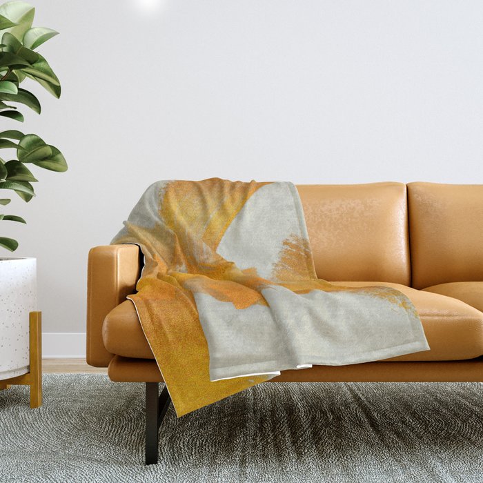 Brush stroke gold Throw Blanket Gallery Image 1