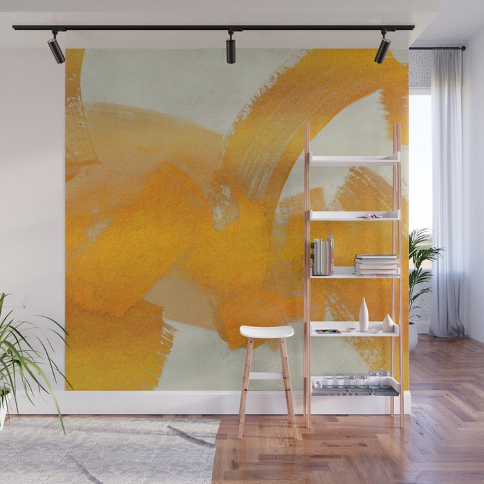 Brush stroke gold Wall Mural Gallery Image 1