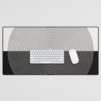 Circular Lines III Black & White Desk Mat Gallery Image 1