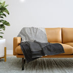 Circular Lines III Black & White Throw Blanket Gallery Image 1