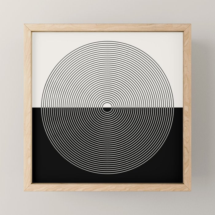 Circular Lines III Black & White Mini Art Print Gallery Image 1