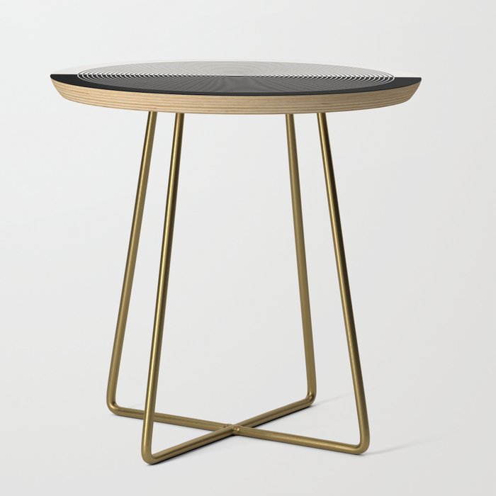 Circular Lines III Black & White Side Table Gallery Image 1