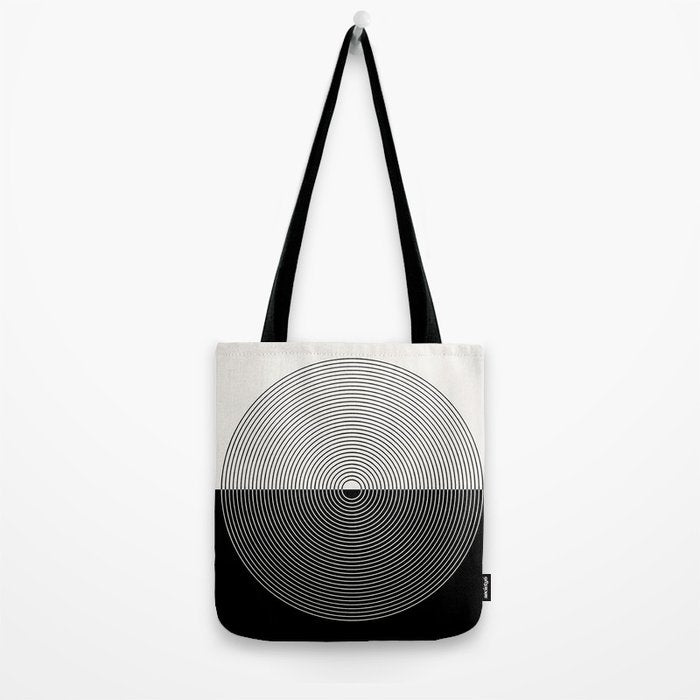 Circular Lines III Black & White Tote Bag Gallery Image 2