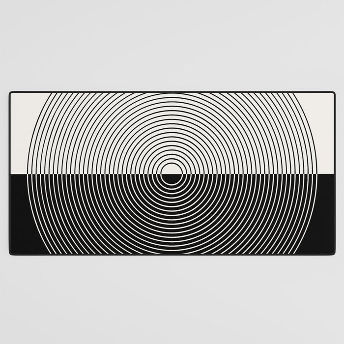 Circular Lines III Black & White Desk Mat Gallery Image 3