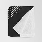Circular Lines III Black & White Throw Blanket Gallery Image 3