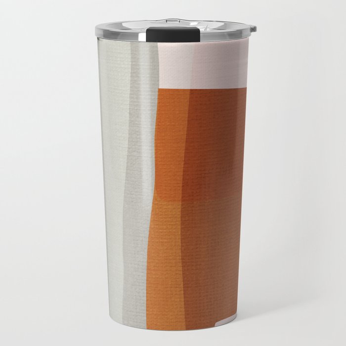 Rust Navy Gray Modern Abstract Travel Mug Gallery Image 1