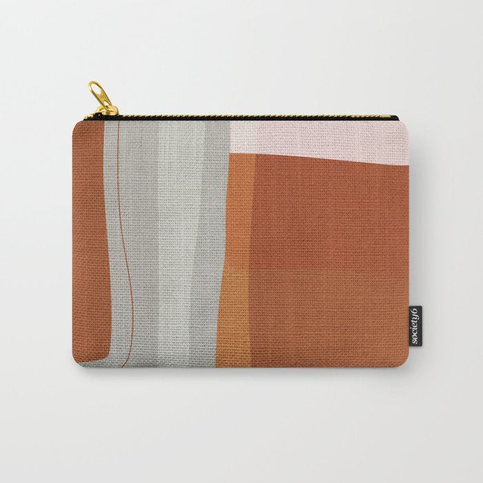 Rust Navy Gray Modern Abstract Carry All Pouch Gallery Image 1