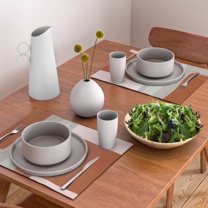 Rust Navy Gray Modern Abstract Placemat Gallery Image 2