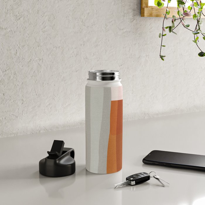 Rust Navy Gray Modern Abstract Water Bottle Gallery Image 4