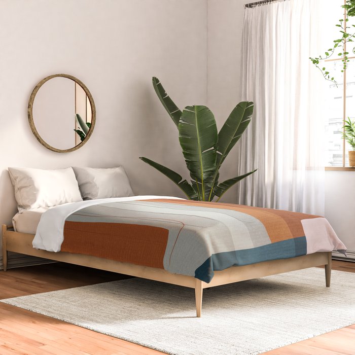 Rust Navy Gray Modern Abstract Comforter Gallery Image 2