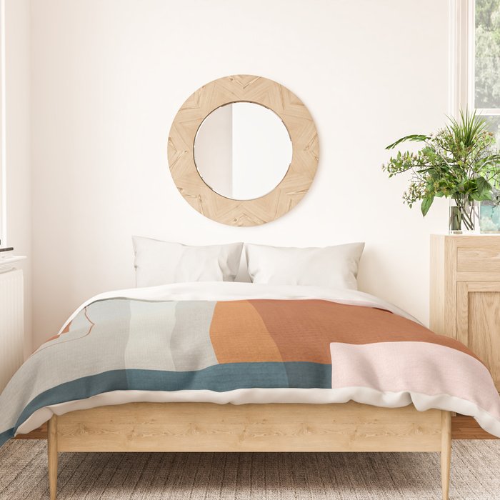 Rust Navy Gray Modern Abstract Duvet Cover Gallery Image 3