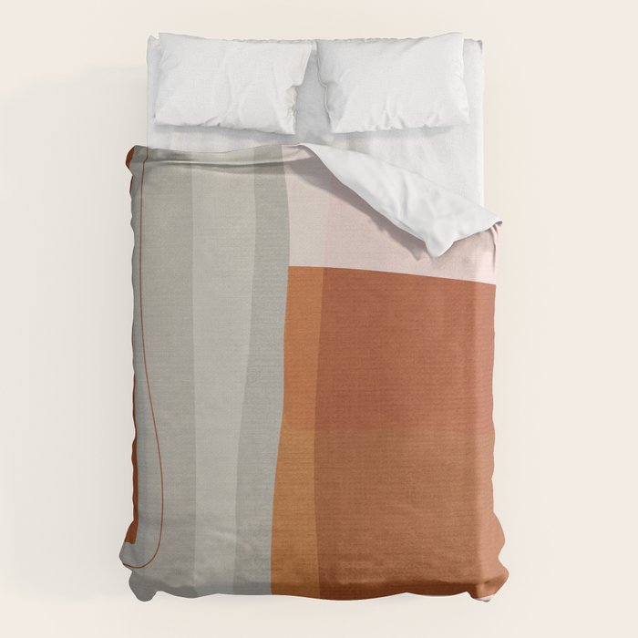Rust Navy Gray Modern Abstract Duvet Cover Gallery Image 6