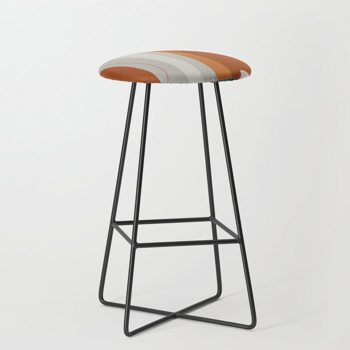 Rust Navy Gray Modern Abstract Stool Gallery Image 1