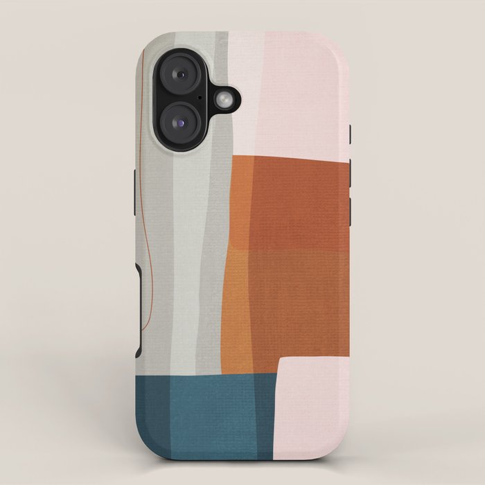 Rust Navy Gray Modern Abstract iPhone Case Gallery Image 1
