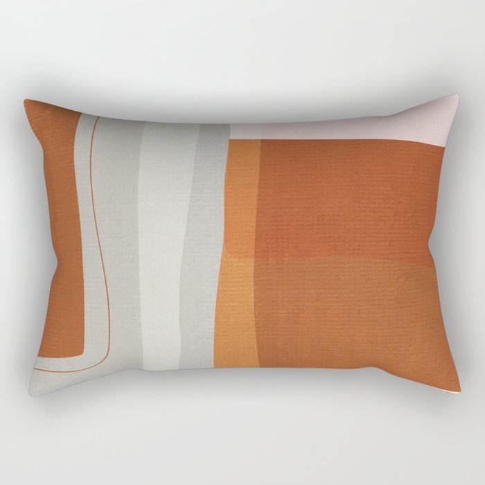 Rust Navy Gray Modern Abstract Rectangular Pillow Gallery Image 1