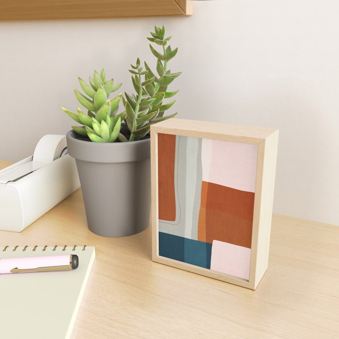 Rust Navy Gray Modern Abstract Mini Art Print Gallery Image 2