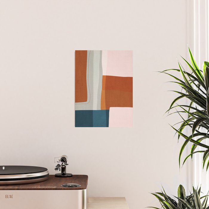 Rust Navy Gray Modern Abstract Poster Gallery Image 2