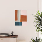 Rust Navy Gray Modern Abstract Poster Gallery Image 2