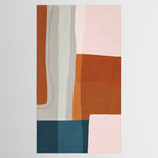 Rust Navy Gray Modern Abstract Tablecloth Gallery Image 2