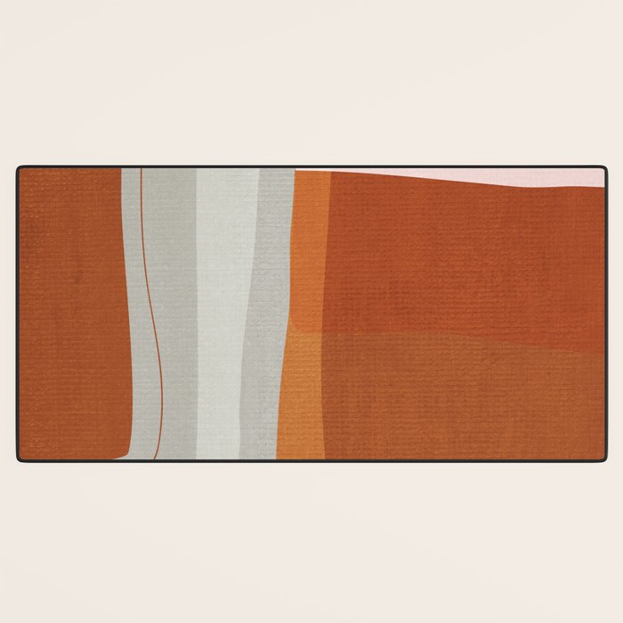 Rust Navy Gray Modern Abstract Desk Mat Gallery Image 3