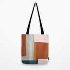 Rust Navy Gray Modern Abstract Tote Bag Gallery Image 2