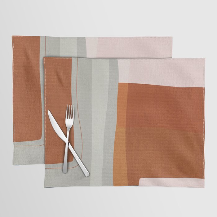 Rust Navy Gray Modern Abstract Placemat Gallery Image 1