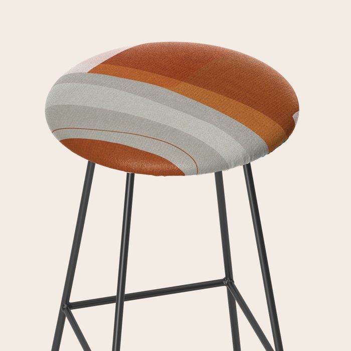 Rust Navy Gray Modern Abstract Stool Gallery Image 2