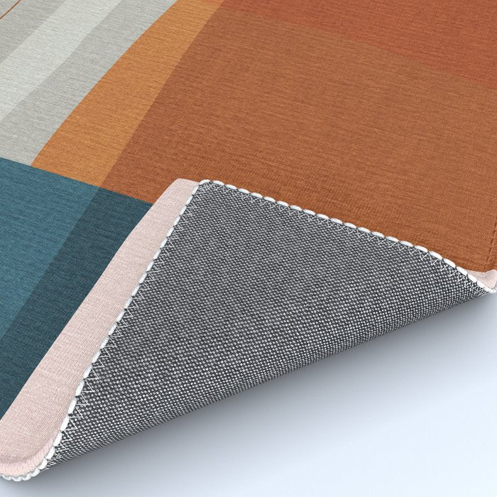 Rust Navy Gray Modern Abstract Rug Gallery Image 4