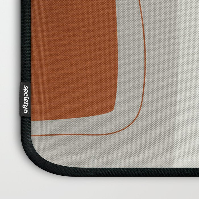 Rust Navy Gray Modern Abstract Laptop Sleeve Gallery Image 3