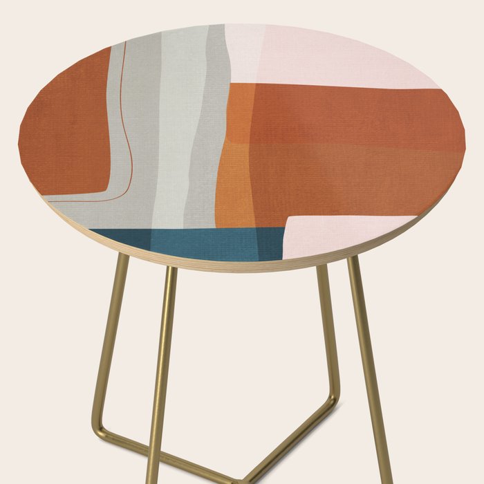 Rust Navy Gray Modern Abstract Side Table Gallery Image 2
