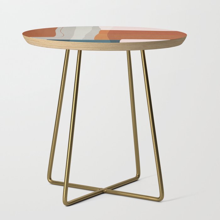 Rust Navy Gray Modern Abstract Side Table Gallery Image 1