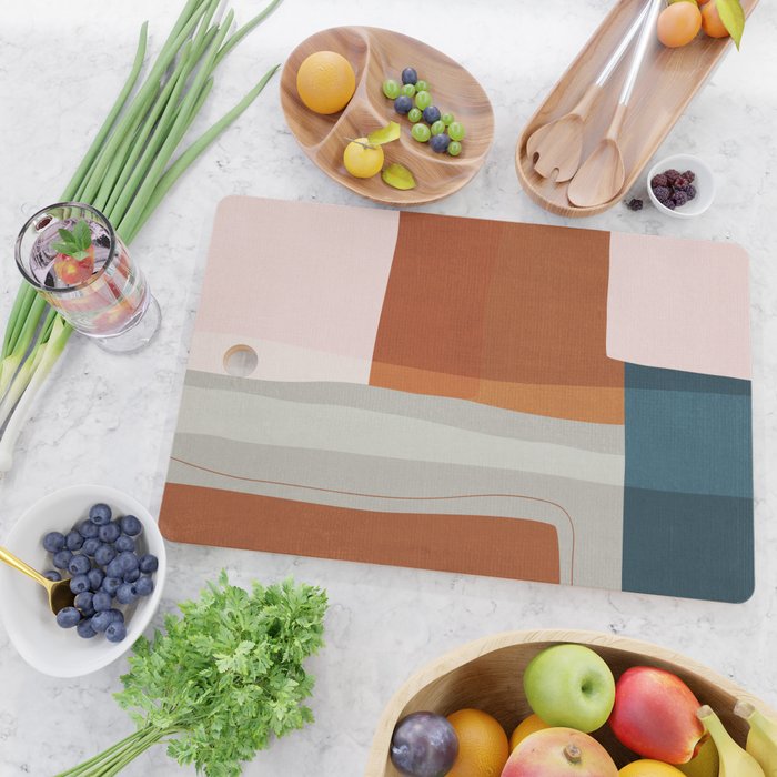 Rust Navy Gray Modern Abstract Cutting Board Gallery Image 2