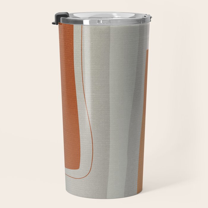 Rust Navy Gray Modern Abstract Travel Mug Gallery Image 3