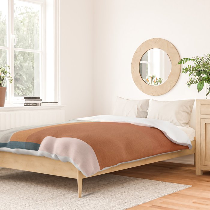 Rust Navy Gray Modern Abstract Duvet Cover Gallery Image 2