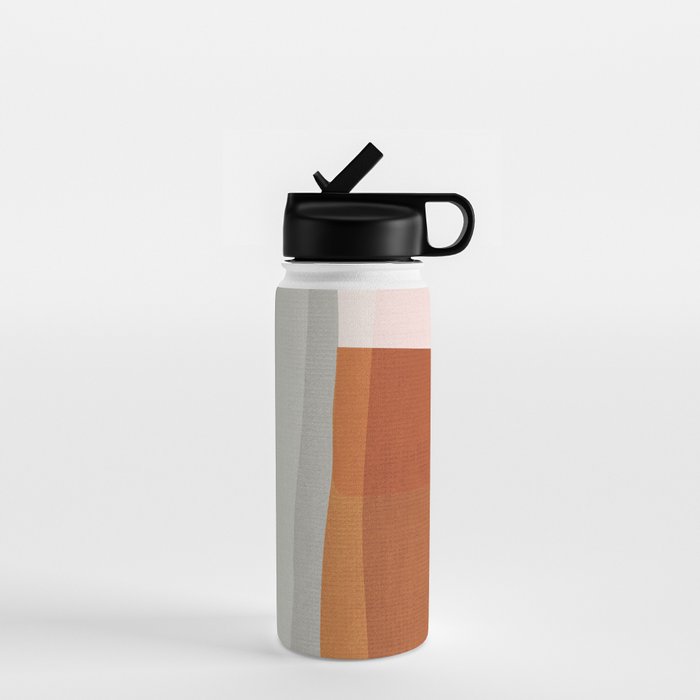Rust Navy Gray Modern Abstract Water Bottle Gallery Image 1