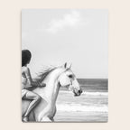 Boho Horse Riding Black White Beach Photography Notebook Gallery Image 4