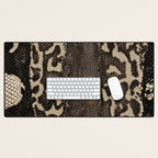 Snake Boa Skin - Bold Reptile Pattern in Neutral Tones Desk Mat Gallery Image 1