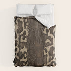Snake Boa Skin - Bold Reptile Pattern in Neutral Tones Duvet Cover Gallery Image 6