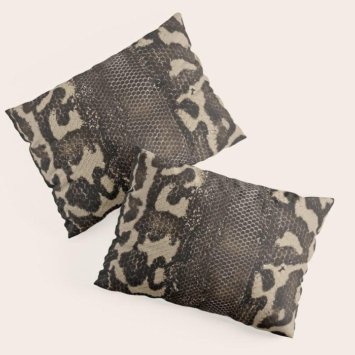 Snake Boa Skin - Bold Reptile Pattern in Neutral Tones Pillow Sham Gallery Image 3