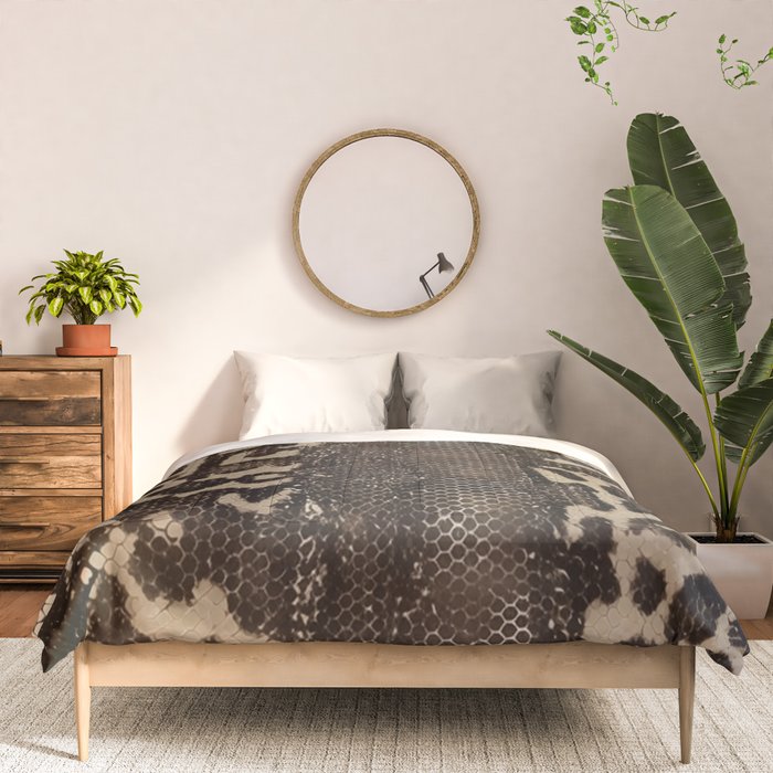 Snake Boa Skin - Bold Reptile Pattern in Neutral Tones Comforter Gallery Image 3