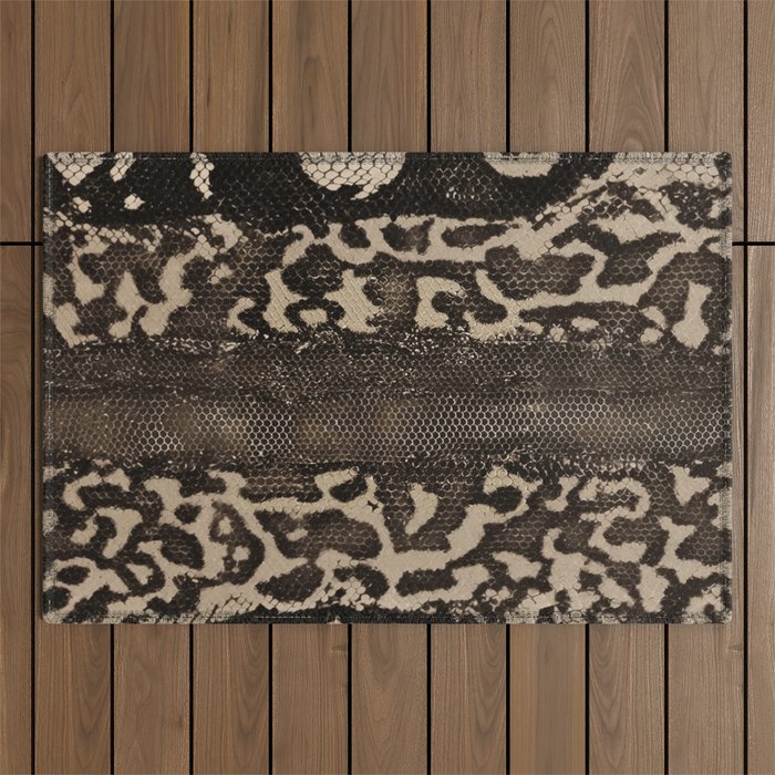 Snake Boa Skin - Bold Reptile Pattern in Neutral Tones Outdoor Rug Gallery Image 1
