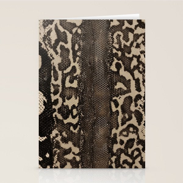 Snake Boa Skin - Bold Reptile Pattern in Neutral Tones Stationery Card Gallery Image 1