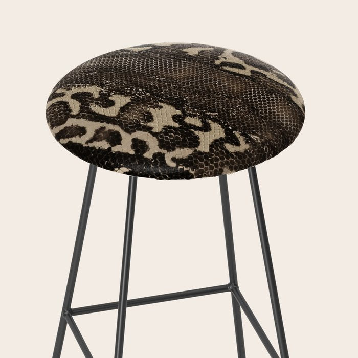 Snake Boa Skin - Bold Reptile Pattern in Neutral Tones Stool Gallery Image 2