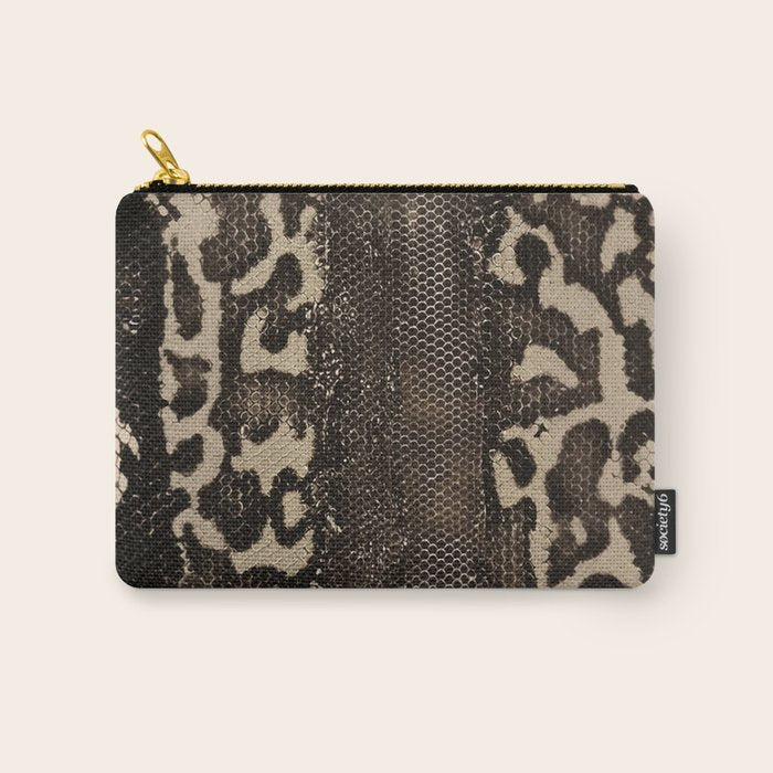 Snake Boa Skin - Bold Reptile Pattern in Neutral Tones Carry All Pouch Gallery Image 1