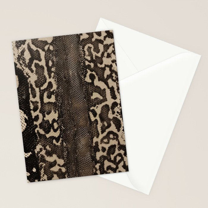 Snake Boa Skin - Bold Reptile Pattern in Neutral Tones Stationery Card Gallery Image 2