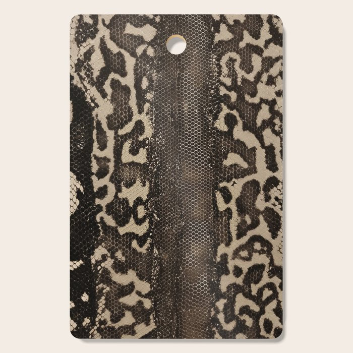 Snake Boa Skin - Bold Reptile Pattern in Neutral Tones Cutting Board Gallery Image 1