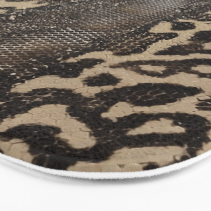 Snake Boa Skin - Bold Reptile Pattern in Neutral Tones Bath Mat Gallery Image 3