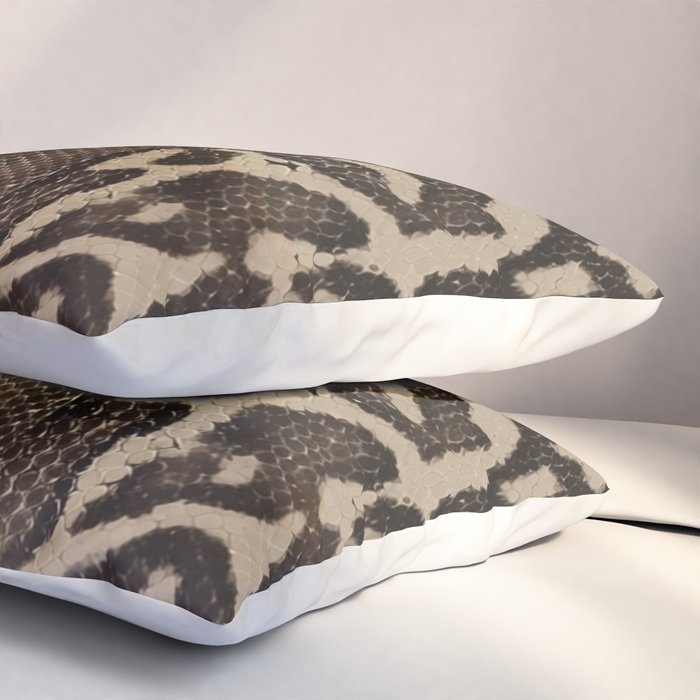 Snake Boa Skin - Bold Reptile Pattern in Neutral Tones Pillow Sham Gallery Image 3